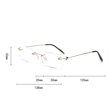 Ultralahkih Brez Okvirjev Moški Ženske Presbyopia Očala High Definition Smolo Objektiv Diamantno Rezanje Obravnavi Očala Dioptrije +1.0 4.0