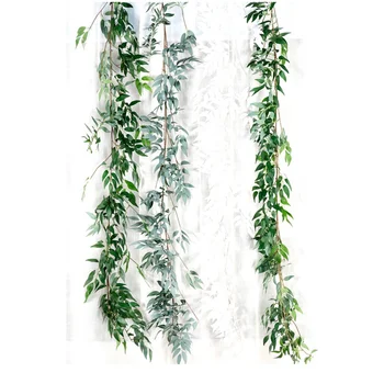 Umetni Ivy Zelenih Listov Garland Rastline Ponaredek Trte, Listje, Cvetje Doma Vrt Listi Dekor Ponaredek Rattan Niz Willow Dekoracijo