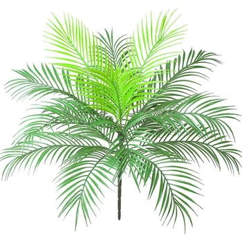 Umetni Tropskih listnih Bush Obrat v Zeleni Palm Rastlin 15 Listi za Tropsko Zelenje Naglas Cvetlični Aranžma
