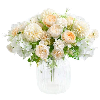 Umetno Cvetje, Ponarejenega Peony Svile Hydrangea Šopek Dekor Plastičnih Nageljni Realne Cvetlični Aranžmaji Poroka Dekoracija