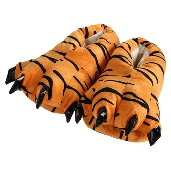 Unisex kombinaciji živali Mokomoko toplo natikači soba čevlji puhasto mehko dno, pozimi notranje zadeve nositi čevlje (tiger vzorec, M)