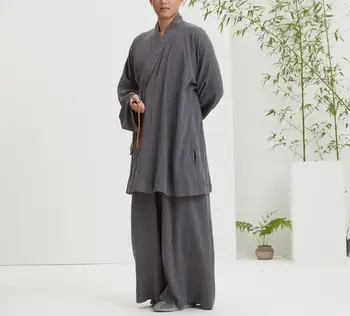 Unisex Poletje bombaž Zen budistični shaolin menih oblačila kung fu lohan/arhat obleke določiti meditacija uniforme rumena/siva/zelena/modra