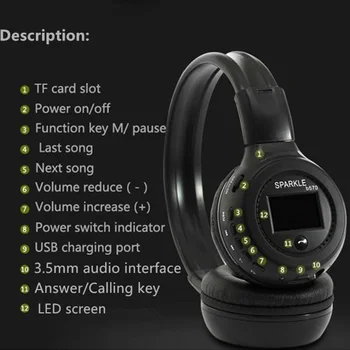 UNITOP ZEALOT B570 Brezžične Bluetooth Slušalke Stereo Slušalke LED Zaslon Glasbo, Slušalke Za XiaoMi Huawei Mobilni Telefon