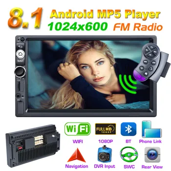 Univerzalni 2DIN Android 8.1 Avto Radio, GPS Navigacija Autoradio Sistem 7 palčni Zaslon IPS z Vzvratno Kamero USB sprejemnikom DAB