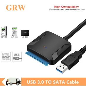 USB 3.0, Da SATA 3 Kabel Sata Na USB Adapter Kabli Podporo 2,5 Ali 3,5-Palčni Zunanje SSD HDD Adapter za Trdi Disk USB 3.0 ZA Sata