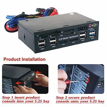 USB 3.0 Hub Multi-Funkcijo, SATA, eSATA Port Notranji Bralnik Kartic PC Media Sprednja Plošča Audio za SD MS PRIM TF M2 MMC Pomnilniške Kartice