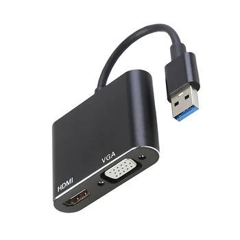 USB 3.0 Za HDMI VGA HD 1080P Multi-Display Adapter 2 In1 USB na HDMI Pretvornik Avdio Video Kabel Za Računalnik, HDTV Polje