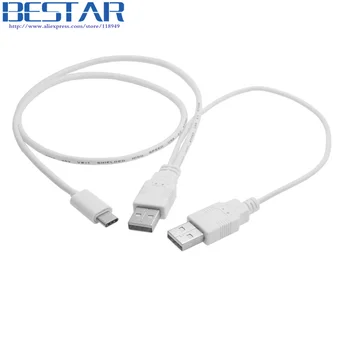USB 3.1 Vrste C, USB-C Dvojni Moški Dodatno Moč Podatkov Y Kabel za Trdi Disk