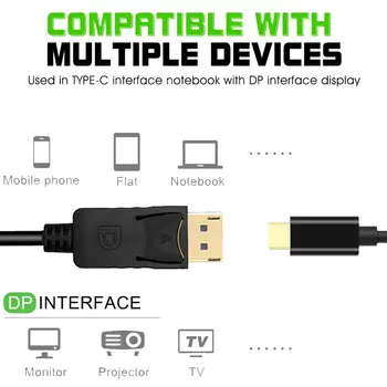 Usb C Dp Kabel Usb3.1 pritisnite C, Da Displayport Dp 4K Uhd Za Za Apple Macbook Mini Displayport Kabel