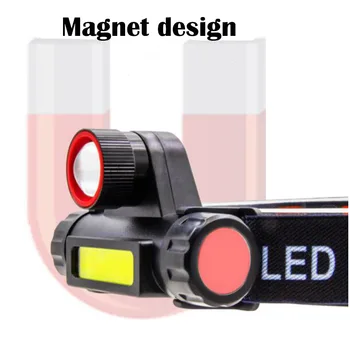 USB Mini zoom Žaromet Svetilka Luč XPE COB LED z Baterijo Prostem Kampiranje Smerniki USB Polnilne nočno Razsvetljavo