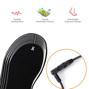 USB Ogrevani Vložki za Čevlje, Električni Stopala Segrevanja Pad Noge Toplejše Nogavice Pad Mat Zimske Športe na Prostem Ogrevanje Vložki Pozimi Toplo
