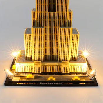 USB Pogon LED Osvetlitev Komplet Za Arhitekturo Empire State Building 21046 Bloki Pribor (LED Vključeni Le, Št Kit)
