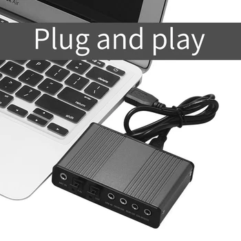 USB zvočna Kartica 6 Kanala 5.1/7.1 Optični Zunanje Zvočne Kartice Pretvornik za Laptop Namizje