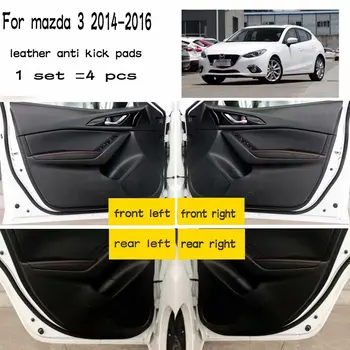 Usnje Avto-Styling Anti Kick Pad Anti-dity Vrata Mat Pribor Za Mazda 3 MAZDA3 Axela 2016