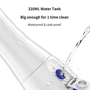 Ustni Irrigator USB Polnilne Vode Flosser Prenosni Zobni vodnim 320ML Rezervoar za Vodo Neprepustna Zob Čistilo Potovanja Darilo
