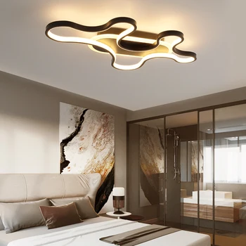 Ustvarjalne sodobni led stropni lestenec za dnevno sobo, spalnica študija domačo razsvetljavo white / black luster Napeljave AC90-260V