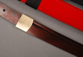 V Celoti Ročno Zloži Jekla Rdeče Japonski Tanto Polno Tang Samuraji Meč Oster Nož Bogato Okrašen Kovinski Doma Dekoracijo