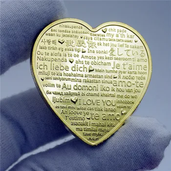 V Obliki srca Rose Ljubimec Poroko Priložnostnih Kovancev Obrti Darilo Za Valentinovo zlatega Kovanca za Dekoracijo Doma