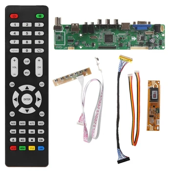 V56 Univerzalno LCD TV Gonilnik Krmilnika Board, PC/VGA/HDMI/USB Vmesnik+7 Ključni Penzion+Kabel LVDs Kit
