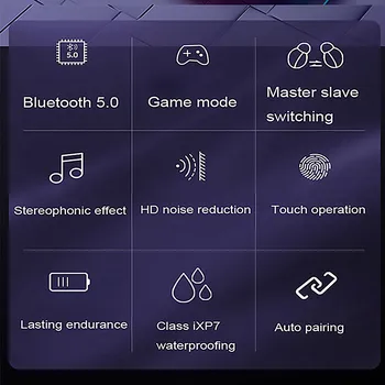 V8 TWS Bluetooth Slušalke Brezžične Dotik Šport Čepkov Poslovnih Slušalke Nepremočljiva Glasbo, Slušalke Za huawei Xiaomi Iphone