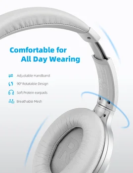VANKYO Bluetooth, Aktivni šumov, Slušalke Nad Uho z Mic Brezžične Slušalke Stereo Hi-Fi Globok Bas