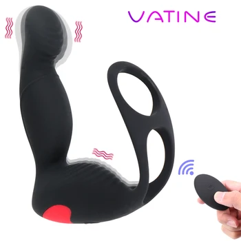 VATINE Analni Vibrator Butt Plug Massager Odraslih Izdelkov Spolnih Igrač za moške Zamudo Izliv 9 Način Stimulator Prostate