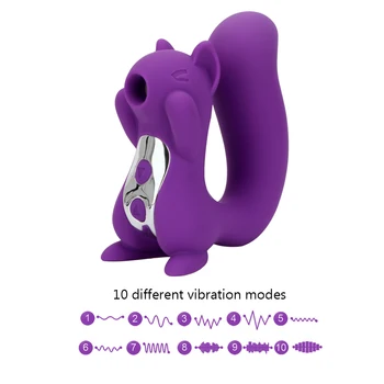 VATINE Jezika Vibrator Nastavek Bedak Veverica Skulptura Sesanju Lizanje Klitoris Stimulator 10 Frekvenca Sex Igrače za Ženske