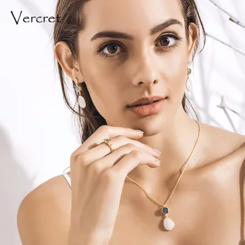 Vercret pravi 925 sterling srebro moonstone neodvisno ogrlica fine nakit za ženske, darilo