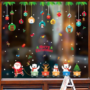 Vesel Božič Okraski Za Dom Santa Claus Jelena Steno, Okno Nalepke Darilo Navidad Božič 2020 Okraski Novo Leto 2021 Dekor