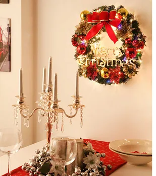 Vesel Božič Stranka Poinsettia Venec Vrata, Steno Garland Dekoracijo Božični Okraski Za Dom Navidad Boże Narodzenie @47