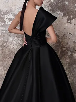 Vestidos De Gala Saten Prom Obleke Dolgo 2020 Black Formalnih Obleke Ena Ramenski Obleke Žogo Abiye Gece Elbisesi