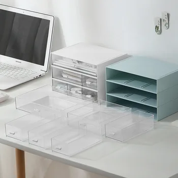 Večfunkcijsko Predal Desk Organizator Izbirnimi Kozmetični Nakit Škatla Za Shranjevanje Stackable Shranjevanje Organizacija Home Office Posodo