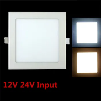 Vhod 12V 24V LED Vgradne Stropne Downlight Kvadratni Plošči Svetlobe 3-25 W Zaprtih prostorih LED Spot Navzdol Luč 12V 24V s Adapter