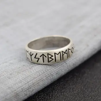 Viking Rune Obroč z Starejših Futhark Rune Norse Obroč Skandinavskih Nakit SanLan