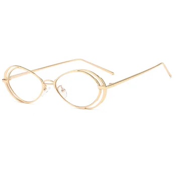 Vintage Majhne Ovalne sončna Očala Ženske Retro Punk sončna Očala Moških Steampunk Očala Kovinski Odtenki Oculos Unisex Očala UV400