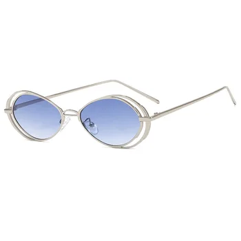 Vintage Majhne Ovalne sončna Očala Ženske Retro Punk sončna Očala Moških Steampunk Očala Kovinski Odtenki Oculos Unisex Očala UV400