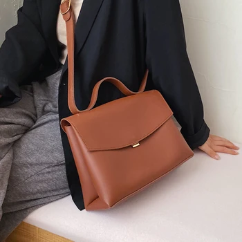 Vintage Modnih Ženskih Tote Vrečko 2020 New Visoke Kakovosti PU Usnja Ženske Oblikovalec Torbici Visoka zmogljivost Ramenski Messenger Bag