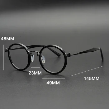 Vintage Ročno Izdelan Acetatni Krog Očal Okvir Moški Ženske Luksuzne Blagovne Znamke Retro Recept Optična Očala Za Kratkovidnost Okvir Očal