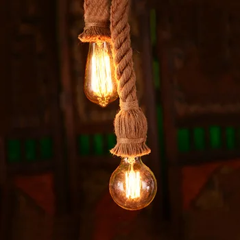 Vintage Vrv Obesek Luči Mansarda Industrijske Žarnice E27 Edison Žarnica Ameriški Stil za Dnevni Sobi Doma Dekor Razsvetljave v Zaprtih prostorih E27