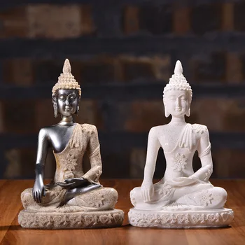 [VIP] Narave Peščenjak Kiparstvo Kip Bude na Tajskem, Fengshui Figur Meditacija Miniaturni Dom Dekoracija dodatna Oprema