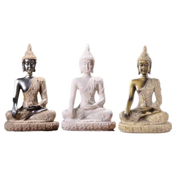 [VIP] Narave Peščenjak Kiparstvo Kip Bude na Tajskem, Fengshui Figur Meditacija Miniaturni Dom Dekoracija dodatna Oprema