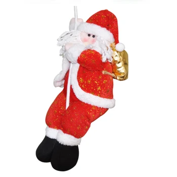 Visi Krpo Lutka Obesek Santa Claus Ornament Plezanje Na Vrvi Lestve Božič, Božični Okraski Vrh Ornament
