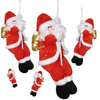 Visi Krpo Lutka Obesek Santa Claus Ornament Plezanje Na Vrvi Lestve Božič, Božični Okraski Vrh Ornament