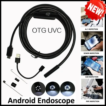 Visoka Kakovost 5,5 mm M 5M Android OTG USB-Endoskop Fotoaparat Prilagodljiv Kača USB za pregledovanje Cevi Android Telefon USB Borescope Fotoaparat