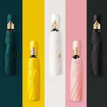Visoka kakovost samodejno zložljiv dežnik dež dame tri-krat dežnik windproof barva dežnik ženske nepremočljiva suncobran