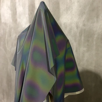 Visoke čistosti pisane mavrice odsevna tkanina Modnih oblačil Windbreaker Oblikovalec tkanine prihodnje tehnologije Barvna svetilnost