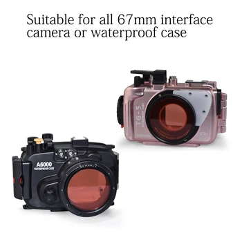 Visoko Kakovost 67 mm Okrogli Polarizer Kamera Rdeče Filter Barva Svetlobe Sredstvo Podvodno Potapljanje Objektiv Konverzija S Nit Gori