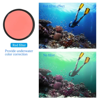 Visoko Kakovost 67 mm Okrogli Polarizer Kamera Rdeče Filter Barva Svetlobe Sredstvo Podvodno Potapljanje Objektiv Konverzija S Nit Gori