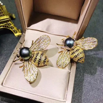 Visoko-kakovostni razred mikroskopom cirkon honey bee broška modni nakit