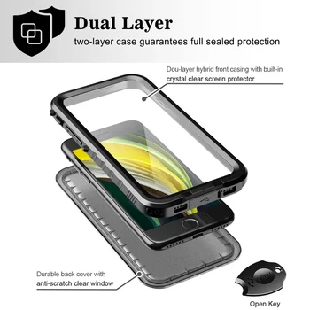 Vodotesno Ohišje za iPhone SE 2020 7 8, Polno Shockproof Dustproof Protector Case za iPhone SE 2. Generacije
